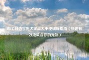 四个月边牧狗犬定点大小便训练指南（快速有效地教会你的宠物）