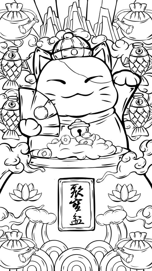 乌云盖雪猫(黑白分明,招财猫报到:纳福招祥,财源广进)