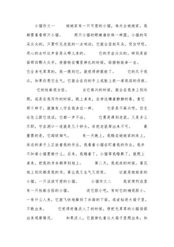小猫喜欢吃什么的作文(小猫喜欢吃什么喜欢干什么)