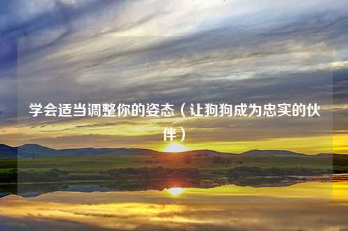学会适当调整你的姿态（让狗狗成为忠实的伙伴）