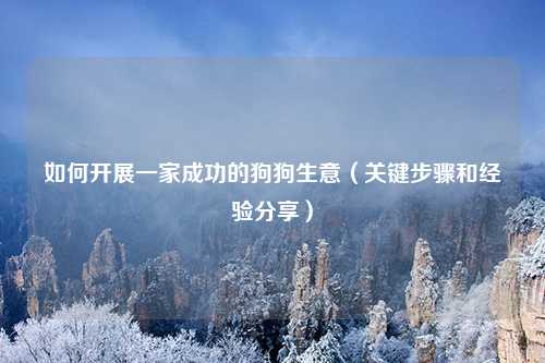 如何开展一家成功的狗狗生意（关键步骤和经验分享）